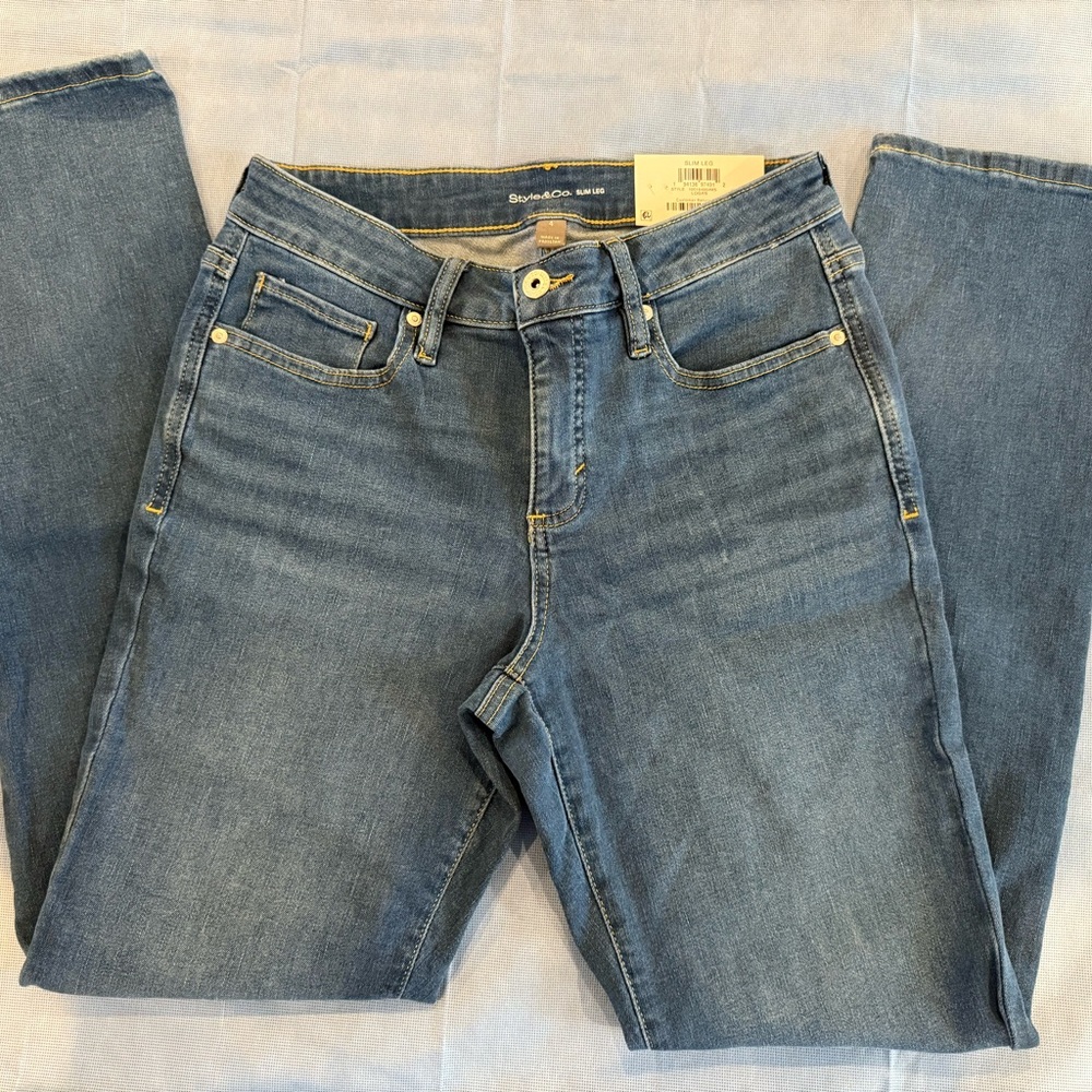Style & Co. Mid Rise, Slim Leg Jeans